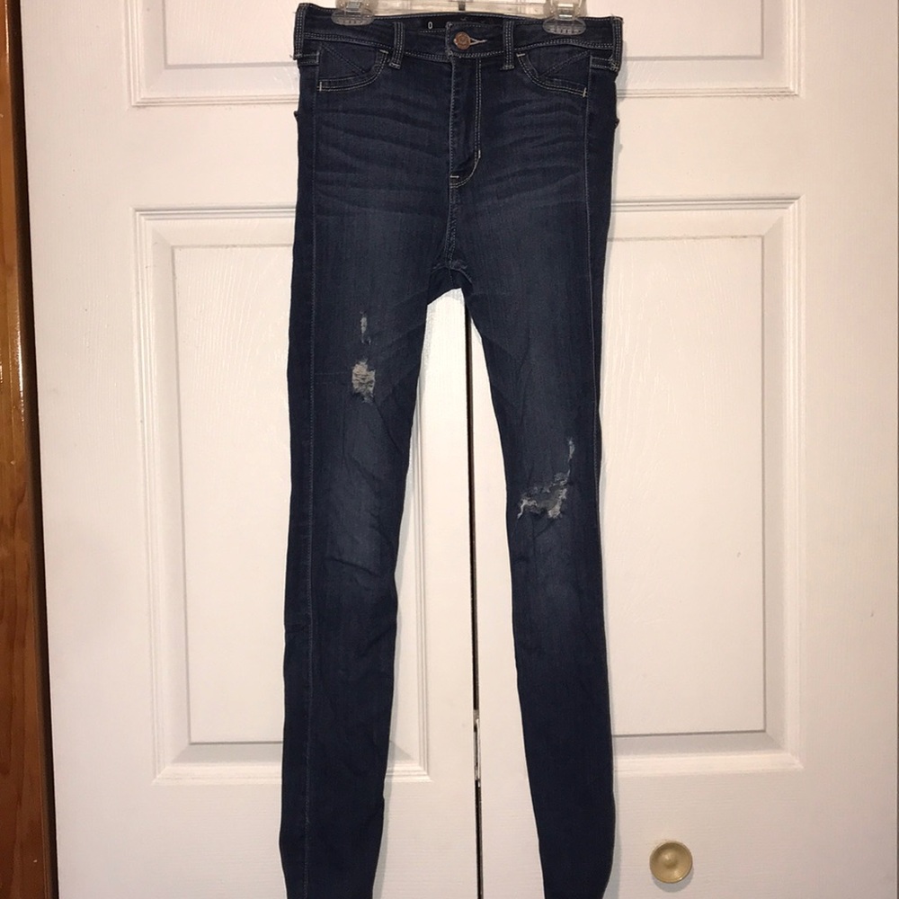 Hollister Dark Wash Ripped Jeggings